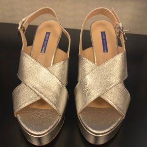 Stuart Weitzman silver leather sandals